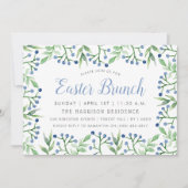 Invitation Bleuets de printemps simples Brunch de Pâques (Devant)
