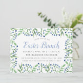 Invitation Bleuets de printemps simples Brunch de Pâques (Debout devant)