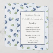 Invitation Bleuets Fruit Anniversaire (Devant / Derrière)