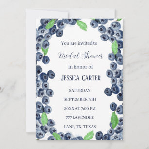 Invitation Bleuets Fruits Aquarelle Boho Fête des mariées