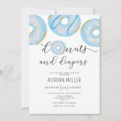 Invitation Bleus beignets et couches saupoudrer bébé (Devant)