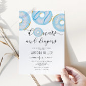 Invitation Bleus beignets et couches saupoudrer bébé