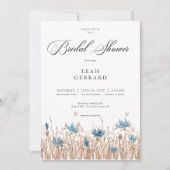 Invitation Bleus Bleuets & Champ de Blé Baby Shower (Devant)