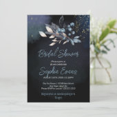 Invitation Bleus bohème et Fête des mariées bleue verte (Debout devant)