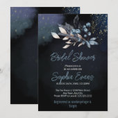 Invitation Bleus bohème et Fête des mariées bleue verte (Devant / Derrière)