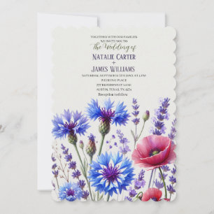 Invitation Bleus des bleuets Fleur sauvage Floral Mariage 