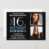 Invitation Bleus modernes et noircissent 2 la partie du (Devant / Derrière)