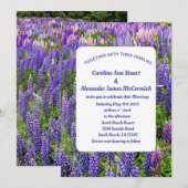 Invitation Bleus Texas Fleur Bleue Élégant Mariage (Devant / Derrière)