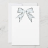 Invitation Bling Bow Mariage Glamour Diamant Blanc (Dos)