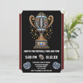 Invitation Bling Football Party Big Game Bowl Game Trophée (Debout devant)