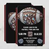 Invitation Bling Football Party Big Game Bowl Jeu (Devant / Derrière)