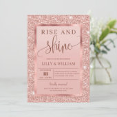 Invitation Bling rose or mariage brunch se lève et brille (Debout devant)