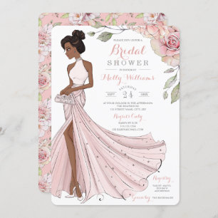 Invitation Blingy African American Bride Bridal Shower