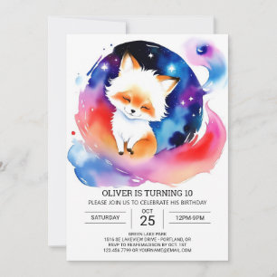 Invitation Bliss Anniversaire de enfant Fox mignonne