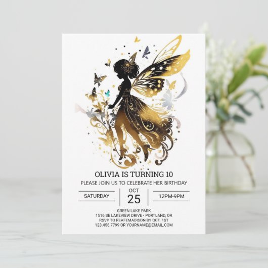 Invitation Bliss d'anniversaire de papillon en ligne (Debout devant)