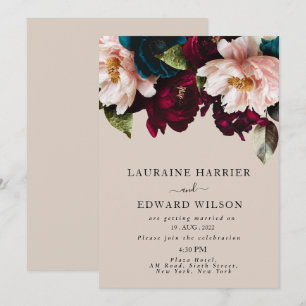 Invitation Bliss de Bourgogne : Elégant Motif floral en Win