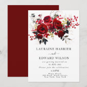 Invitation Bliss de Bourgogne : Elégant Motif floral en Win (Devant / Derrière)