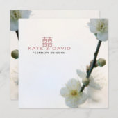 Invitation Bliss de printemps/Double bonheur Mariage chinois (Devant / Derrière)