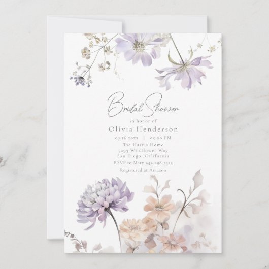 Invitation Bliss - Fête des mariées Lilac et Lavender (Devant)