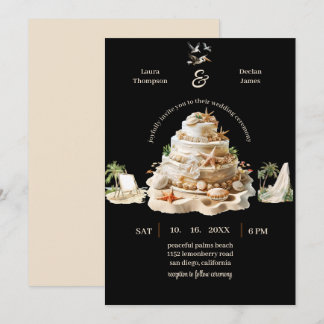 Invitation Bliss tropicaux | Gâteau de mariage personnalisé s