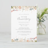 Invitation Blissful Boho Fleur sauvage 50e anniversaire Maria (Debout devant)