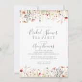 Invitation Blissful Boho Wildflower Bridal Shower Tea Party (Devant)