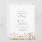 Invitation Blissful Wildflower Brunch Bubbly Bridal Shower (Devant)