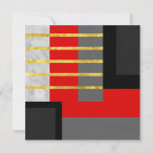 Invitation Bloc couleur rouge gris or noir (Dos)