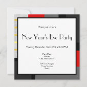 Invitation Bloc couleur rouge gris or noir (Devant)