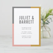Invitation Bloc de couleur Mariage Premium minimal (Debout devant)