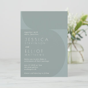 Invitation Bloc de couleur minimaliste moderne Turquoise Mari