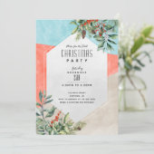 Invitation Bloc de couleur moderne Noël/Fête (Debout devant)