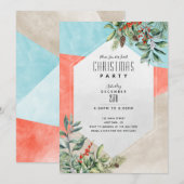 Invitation Bloc de couleur moderne Noël/Fête (Devant / Derrière)