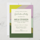 Invitation Bloc de couleur moderne Purple Green Graduation Pa (Devant)
