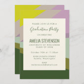 Invitation Bloc de couleur moderne Purple Green Graduation Pa (Devant / Derrière)