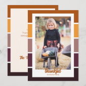 Invitation Bloc de couleurs d'automne Merci photo Thanksgivin (Devant / Derrière)