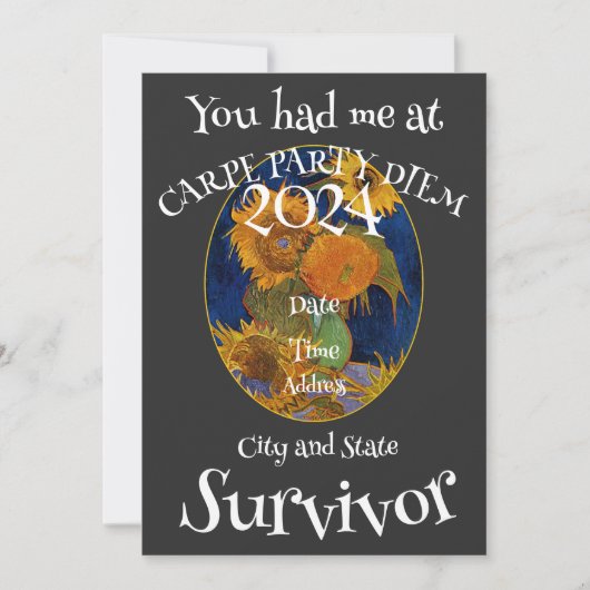 Invitation Bloc de fête d'anniversaire surprise 2024 (Devant)