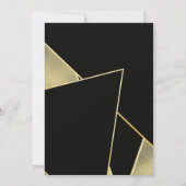 Invitation Bloc de mariage rétro simple jaune et noir (Dos)
