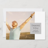 Invitation Bloc gris | Photo Graduate Merci (Devant)