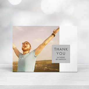 Invitation Bloc gris   Photo Graduate Merci