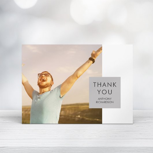 Invitation Bloc gris | Photo Graduate Merci