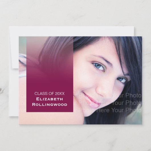 Invitation Bloc minimaliste de gradient : Rouge (Devant)