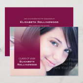 Invitation Bloc minimaliste de gradient : Rouge (Devant / Derrière)