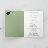 Invitation Bloc moderne Folded Graduation Invite (Green) (Intérieur)