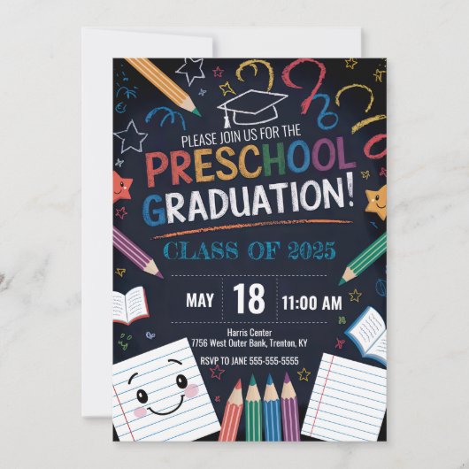 Invitation Bloc-notes pour le tableau à bascule mignon de l'é (Devant)