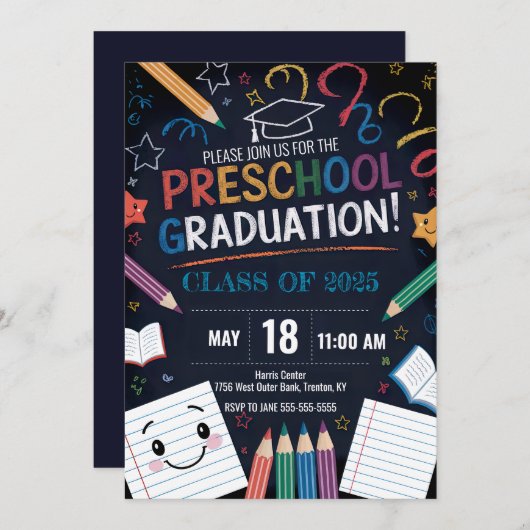 Invitation Bloc-notes pour le tableau à bascule mignon de l'é (Devant / Derrière)