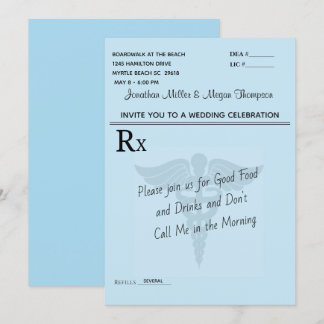 Invitation Bloc ordonnance médicale Célébration de mariage bl