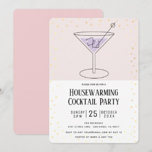 Invitation Bloc rose vif Accueil Réchauffement Cocktail Party