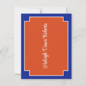 Invitation Blocage d'angle Orange & Royal Blue Graduation (Dos)