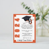 Invitation Blocage d'angle Orange & White Graduation (Debout devant)